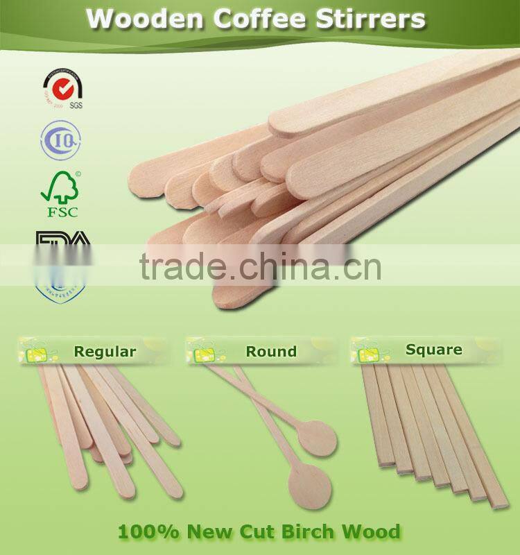 disposable individually paper wrapped wooden coffee stirrer