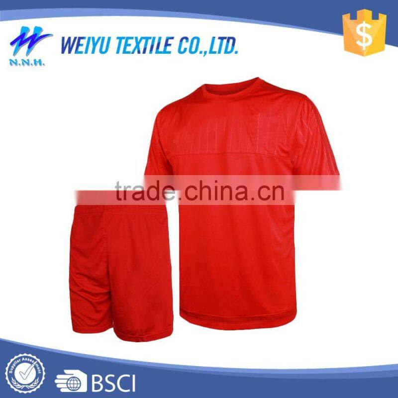 Fashion customized short sleeve cheap soccer jersey set