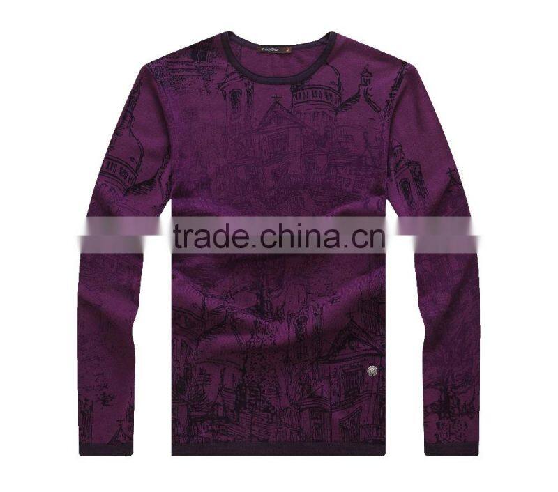 Men's wool and digital printing wholesale sweater