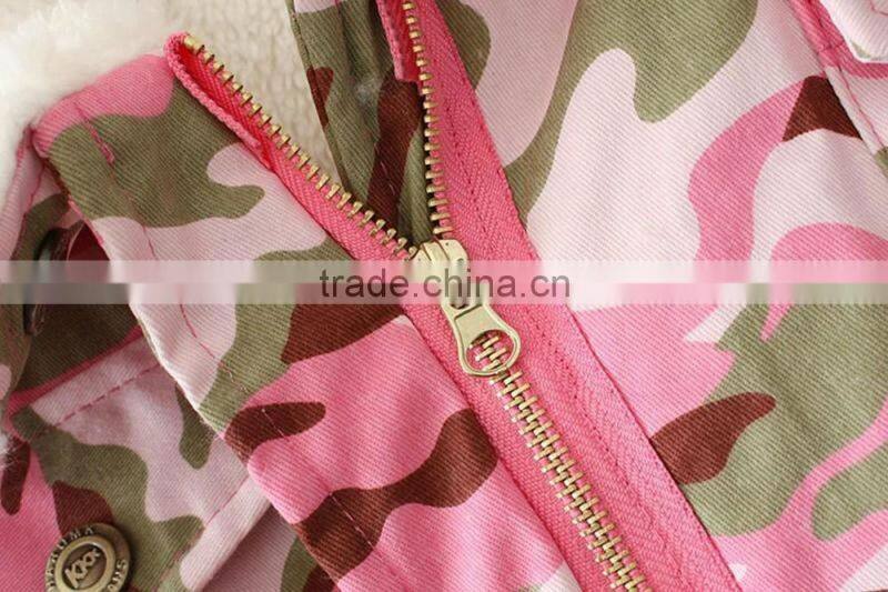 Women's Thicken Camouflage Fleece Faux Fur Warm Winter Coat Hooded Parka Overcoat Jacket