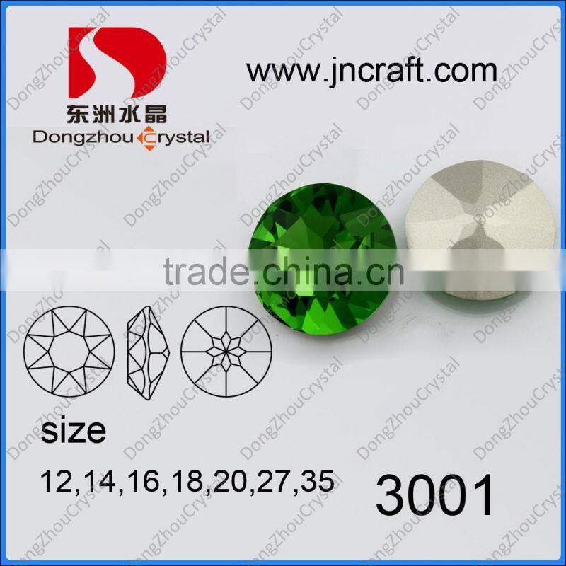 DZ-3001 Round Shaped Crystal Fancy Stones for Clothes Decoration