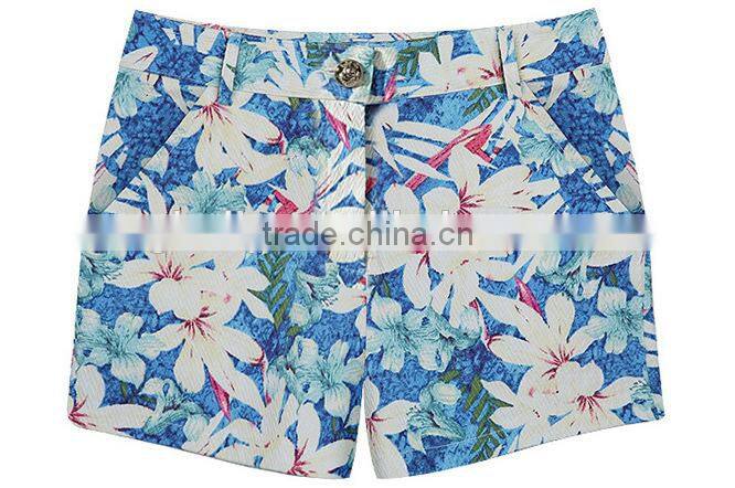 2017 women floral pants high waist ladies latest flower shorts