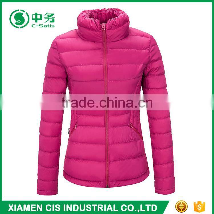 Morden Fashion Winter Lightweight Stand Collar Padded Jacket for Women