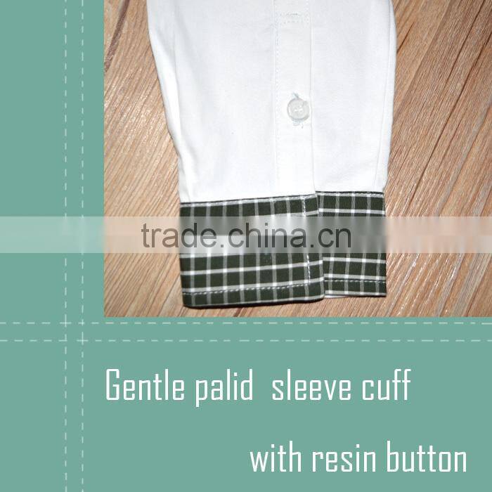 White pure cotton long sleeve baby boy shirt kids