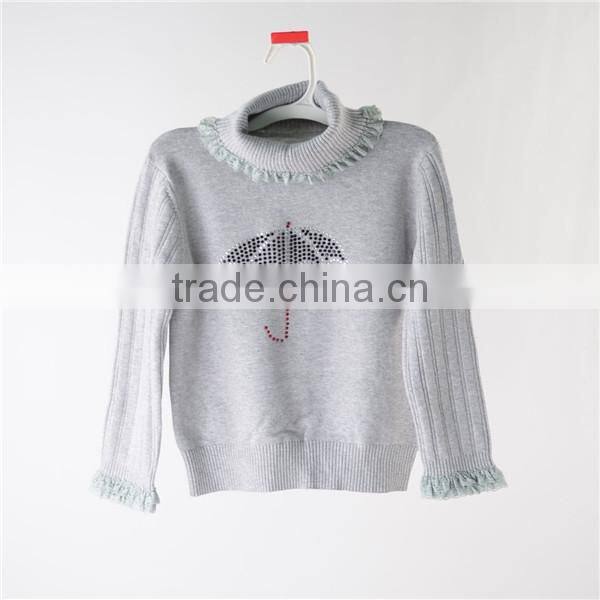 Child girls' turtleneck long sleeve pullover sweater