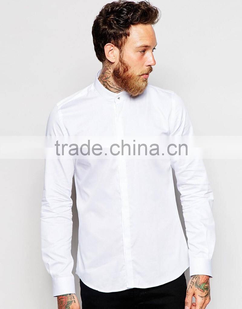 super soft cotton blank white shirts with skull button