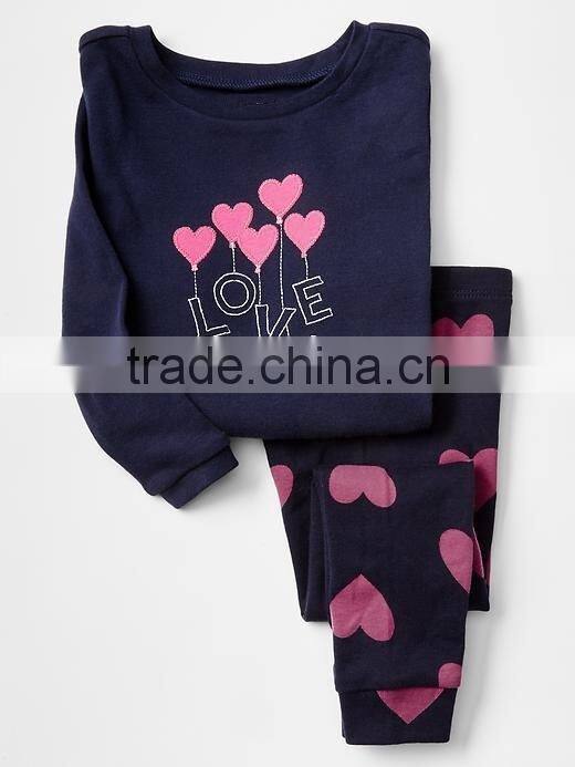 Love Embroidered pajamas for kids
