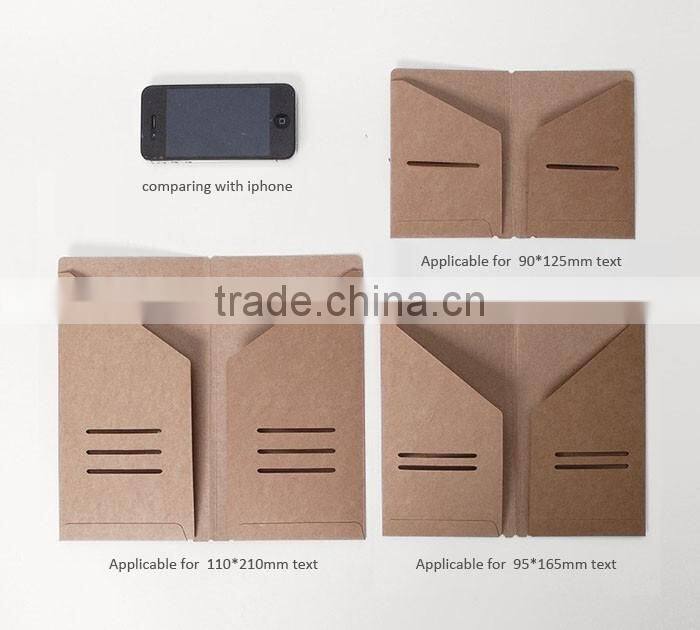 Paper storage for planner customizable size insert pocket bill/card storage bag