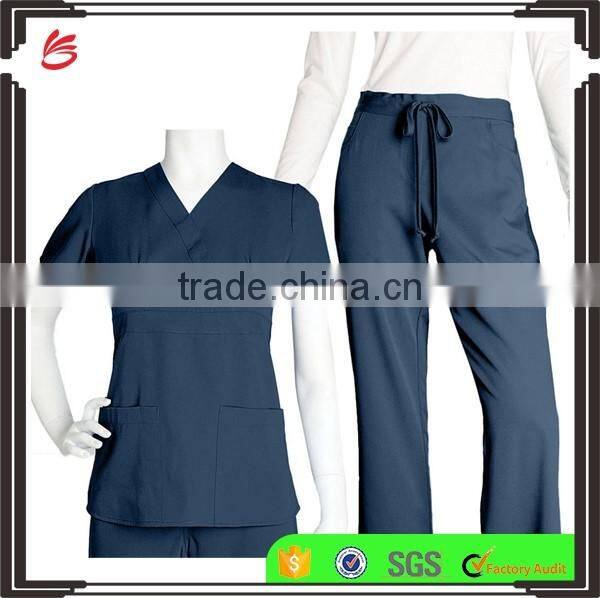 Custom fashionable nurse uniform designs medical scrub suit design in hospital uniform with scrub pants