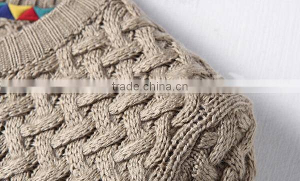 Crew neck 3D pattern fashion sweater for men