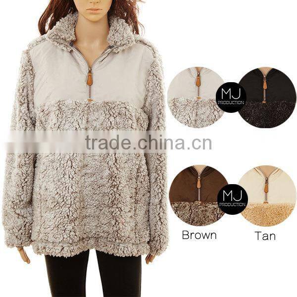 Monogrammed Personalized Ladies Winter Frosted Soft Uplander Sherpa Pullover