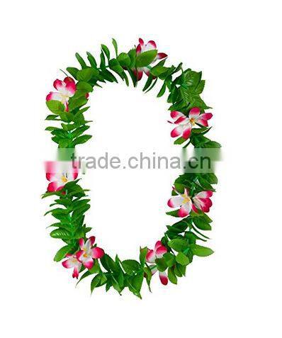 Hawaii Flower Necklaces Hula Lei Garland For Party Dance Plumeria Flower lei Leaf Shape