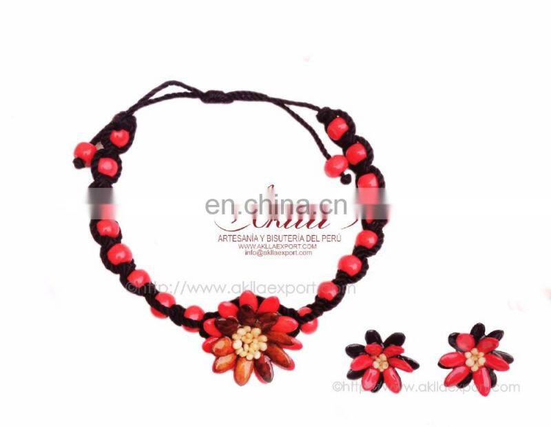 Tagua, Melon and Kiwicha Organic and Ethnic Sets: necklaces, earrings and wristbands