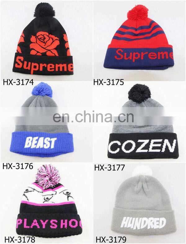 Mens Fashion Stripe Knitted Beanie Winter Beanie Hat