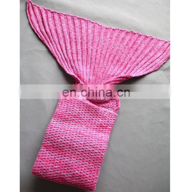 Fairy tale sea-maiden tail carpet knitted wool blend kids leisure nap blanket