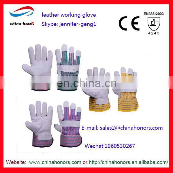 split leather glove/male leather glove