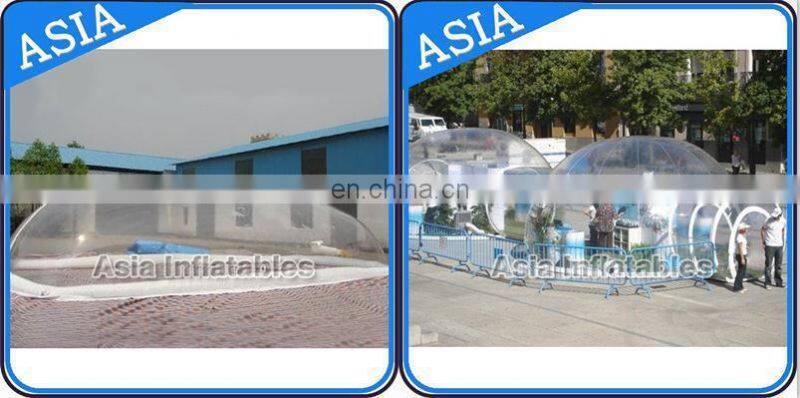 Outdoor Single Tunnel Inflatable Bubble Tent for Family Camping Backyard, Romantic Half Clear Snow Globe for Outdoor