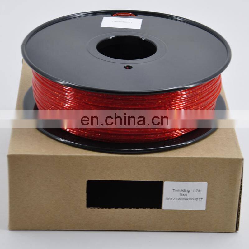 New Product PLA material Twinkling 3D printer filament for 3d printer 1.75mm