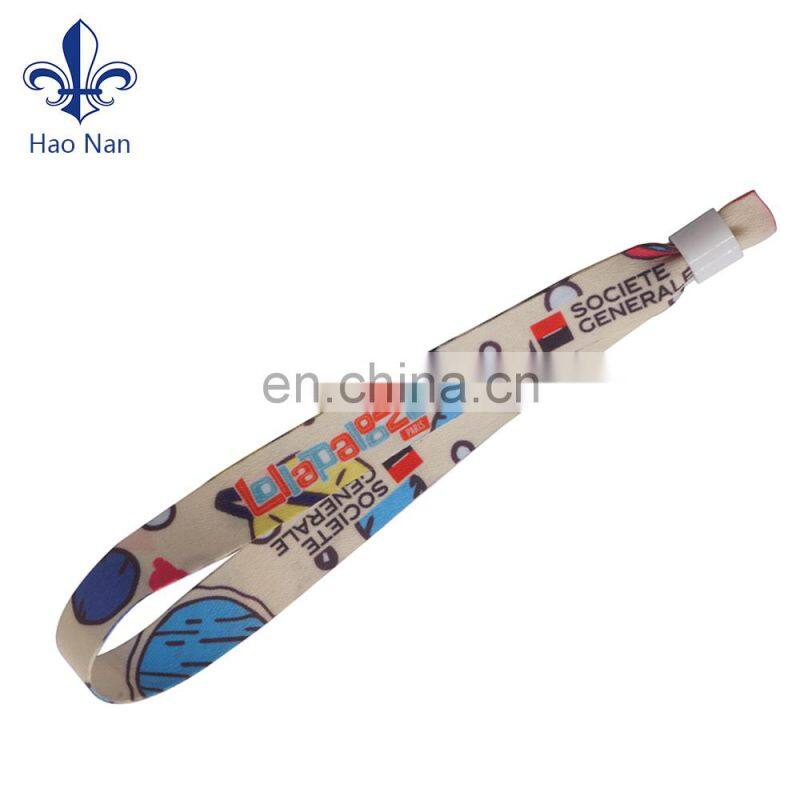 Custom logo one time use security sublimation wristband for wholesale