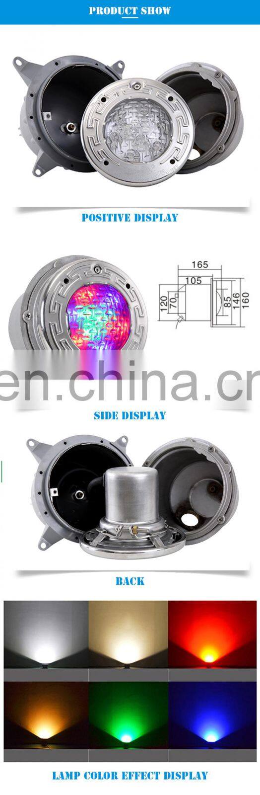 24W 12V Stainless Steel 24 Volt Underwater White Color Led Pool Light Bulb
