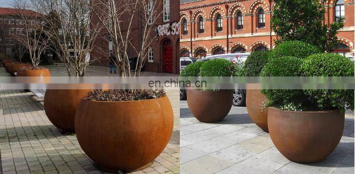 Corten Steel Planters Orb Corten Planters for Garden