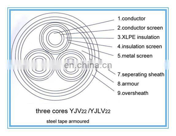 6/6 6/10kv Single-Core 50 Mm2 Cross-Linked PE Insulated Underground Armoured Power Cable