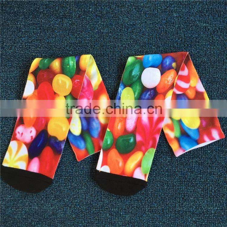 Custom High quality 100% cotton longth 3d print socks,custom knit socks