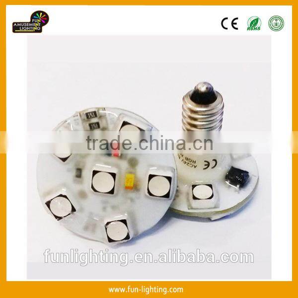 Wholesale 9 LEDs 28mm AC24V E10 RGB changing color sequence group rgb auto runing amusement led lamps