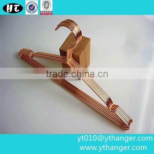 YY0072 high quality rose gold copper wire coat hangers shirt hanger dress hanger