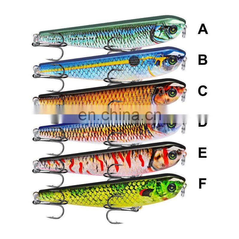 9CM Fishing Tackle Shop Pencil Luya Bait 8.5G Fake Bait 6# Black Nickel Hook