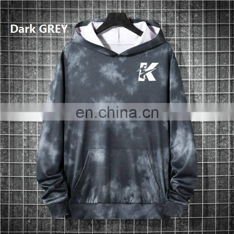 Customized plus size retro tie-dye T-shirt star gradient hooded sweater