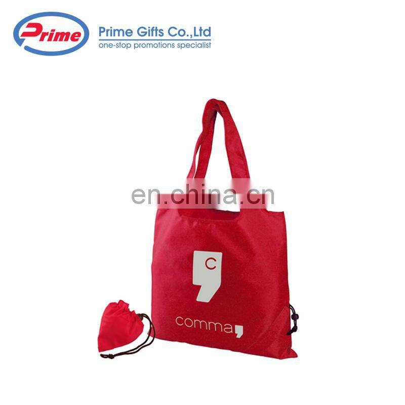 Multi-color Recycle Portable Grocery Custom Logo Polyester Material Tote Shopping Bag Reusable Grocery Bags