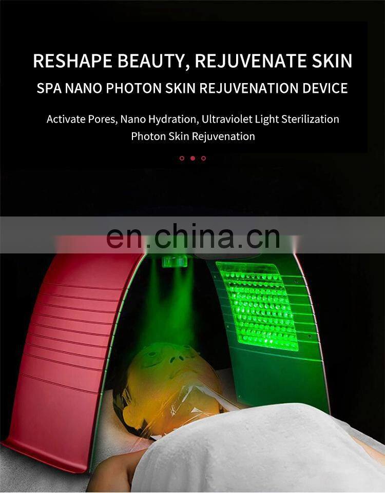 Factory 7 Colors Led Light Therapy Machine Nano Mist Spray pdt Machine Skin Rejuvenation Calming Whitening Skin Care Instrument