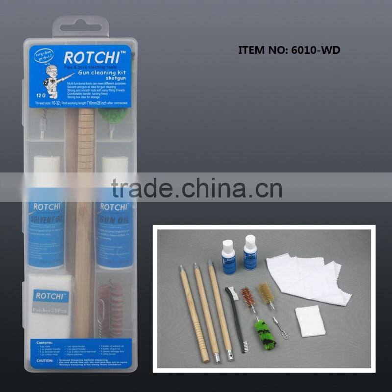 Cleaning brush set with wooden rods , shotgun cleaning , cleaning kit