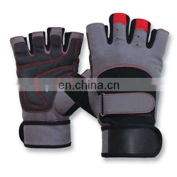 Custom logo Weight Lifting Gym Cycling Body Building Exercise Fitness Gloves with Leather Padded Weightlifting gloves