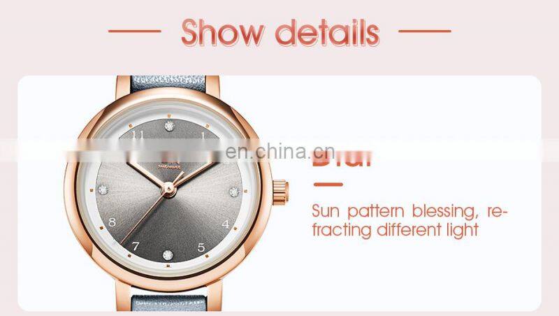 Shengke Classic Sunray Dial Girls Watches K9028 Champagne Simple Style Students Handwatch Small Dial Watches