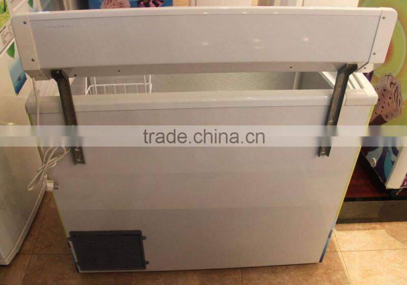 Curved glass door ice cream chest freezer with CB/CE/UL/CCC
