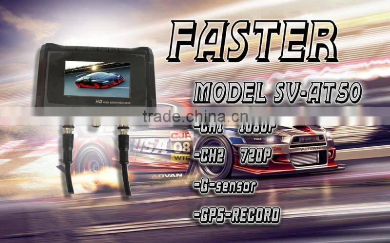 Two channel and two lens 2.7inch screen with GPS and G-sensor racing Car DVR camera