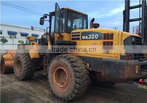 used Komatsu WA320 wheel loader, Japan made WA320-5 new model loader for sale