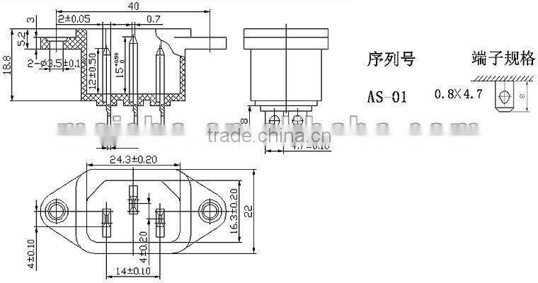 New european style electrical outlet 10a/15a 250v