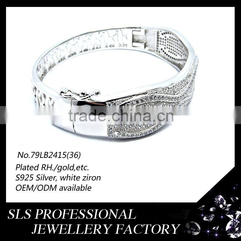 2015 new style mens bracelets 925 silver white gold bracelets tiara bracelets fashion jewelry SLS