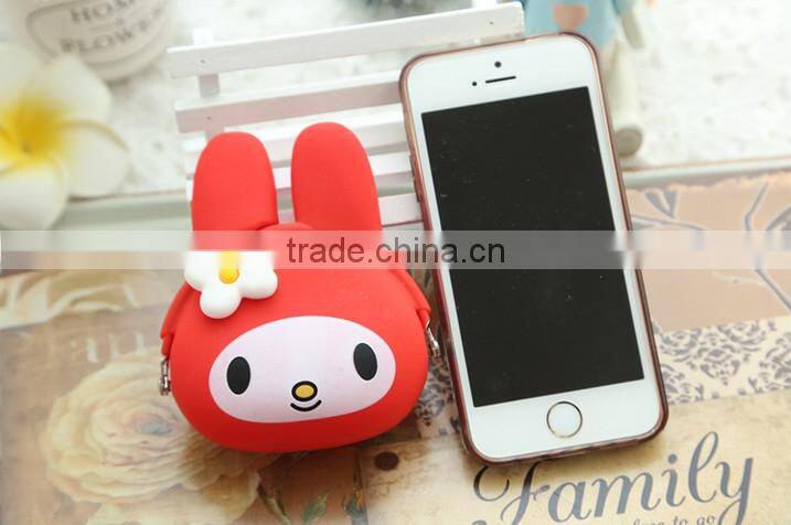 Rabbit shaped silicone coin sorter purse, coin purse