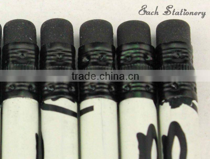 7' HB Black Wooden Pencils with eraser top