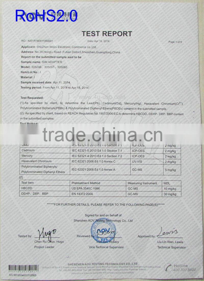 4U 2 in 1 Nano SIM Card To Micro Sim Adapter +Sim Card Tray Holder Eject Pin Key Tool for iPhone 5