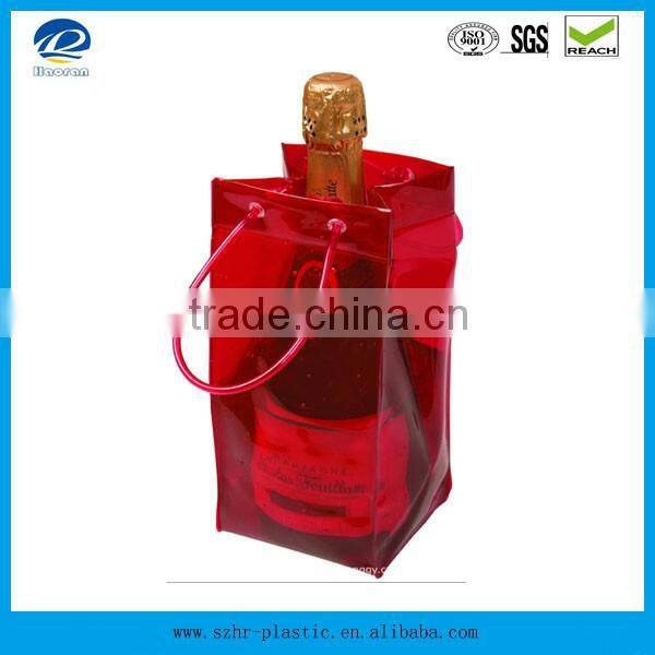 PVC Wine Ice Cooler Bag with Plastic tube Handle