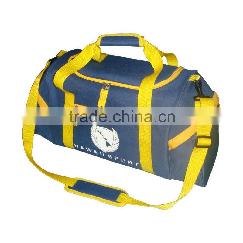 Black 600D Duffel bag with orange trim