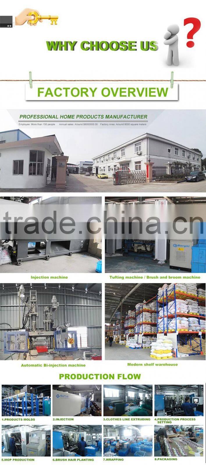 Environmental plastic sweeping bumper broom