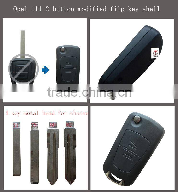 TD 111 2 button modified flip key shell for Opel