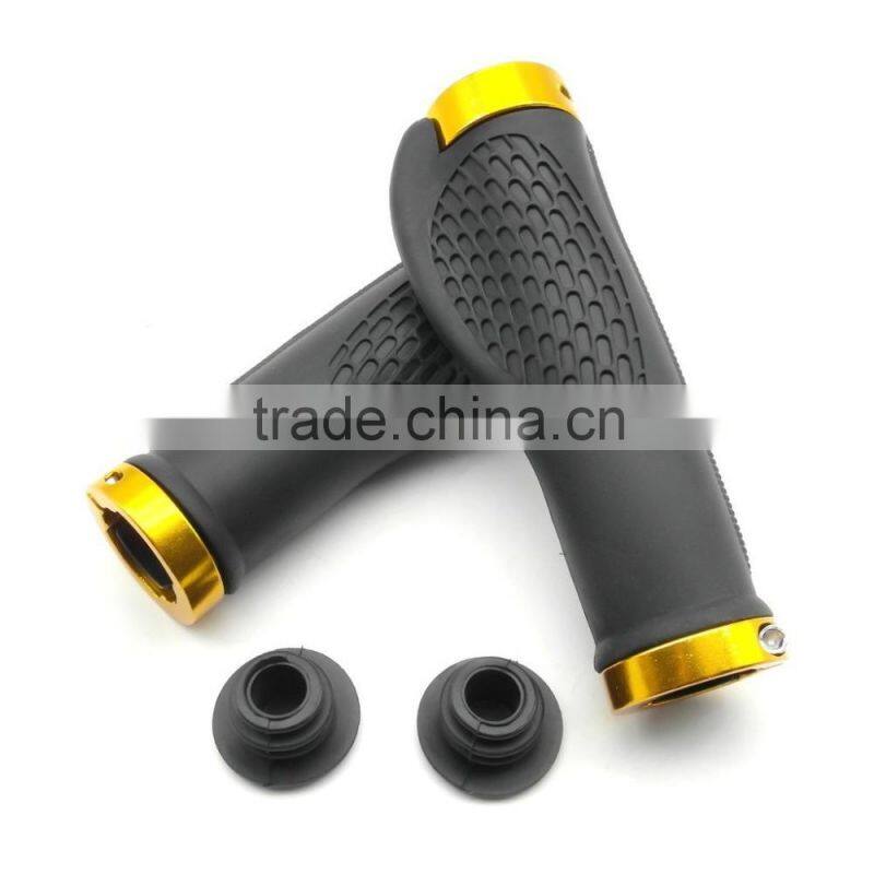 SHINESOON Mountain Bike Grips, Aluminum Alloy Locking Ring Bike Handlebar Grips For MTB BMX Floding Bike