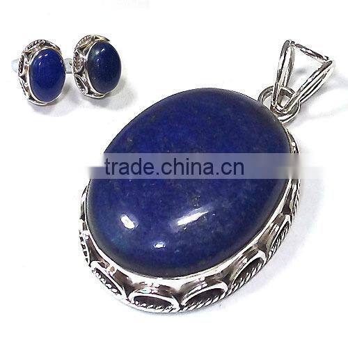 wholesale Natural stone jewelry set 925 silver jewelry Handmade pendant studs